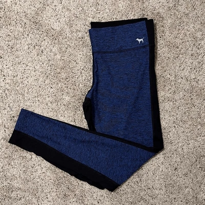 PINK Yoga Victorias Secret Blue Black Leggings Medium - Image 1 of 4