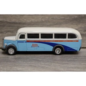SS Euro Coach Service Bus Transportation Vehicle Toy Pullback Blue White #6852 - Picture 1 of 15