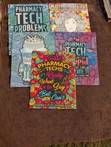 Lot Of 5 Pharmacy Tech Adult Coloring Books Various Titles (gsb1) - Picture 1 of 7