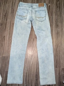 American Eagle Jeans Slim Straight Active Flex Herren Größe 29x34 helle Waschung Acid - Bild 1 von 15