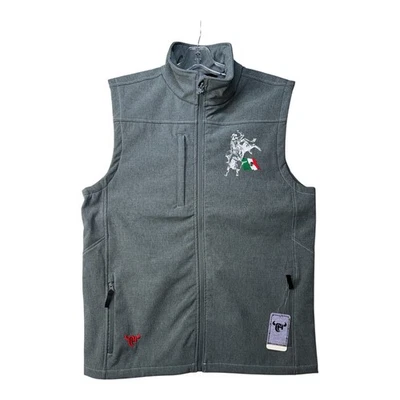 Ковбойская фурнитура мягкий жилет мужской большой Fuerte Bull Мексика флаг новый с Ярлыками - Изображение 1 из 4