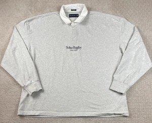 Abercrombie Fitch Shirt Herren 2XL Soho Rugby Oversized grau Pullover Polo Y2K Vintage - Bild 1 von 7