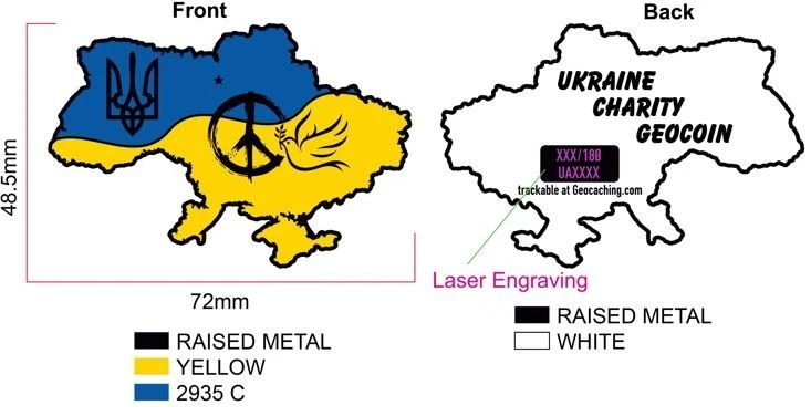 Ukraine Charity Geocoin - Geocaching  - Bild 1 von 1
