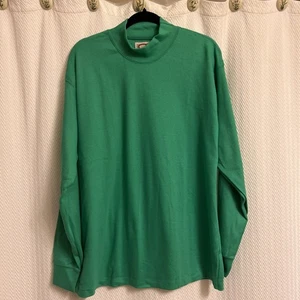 Vintage Banana Republic Long Sleeve Mock XL Green USA Made Mill Valley 80s Shirt - Picture 1 of 3