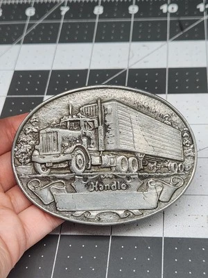 Hebilla de cinturón de conductor de camión semi vintage con punto en blanco para mango de grabado Foto 1 de 4