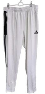 Adidas Men’s Pants White Size L Soccer Football Tapered Leg Primegreen New - Picture 1 of 16