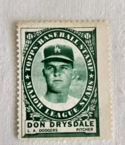1961 Topps Baseball Stamp Don Drysdale - Picture 1 of 3