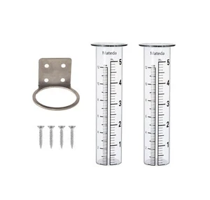 5 inch Capacity Rain Gauge with Stainless Steel Fence Mounting Rack Holder wi... - Picture 1 of 6