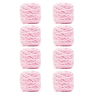 Blanket Yarn 8 Pack of 100g/3.5oz - Pink Chenille Yarn 6 Super Bulky - Knitti... - Picture 1 of 7