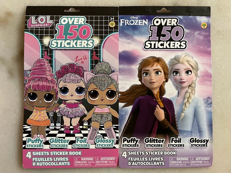 LOL Surprise and Disney Frozen Sticker Books