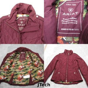 Ariat Jacket Womens Small Purple Insulated Waist Tab Quilted Full Zip Puffer - Picture 1 of 20