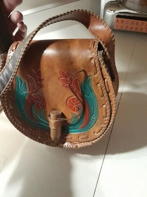 Винтажная богемная сумочка ручной работы из искусственной кожи - Изображение 1 из 4