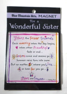 Q1 Für eine wunderbare Schwester Schwestern für immer Blue Mountain Arts Kühlschrankmagnet - Bild 1 von 3