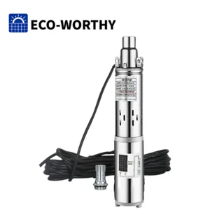 3" DC Deep Well Solar Water Pump 24V 250W Bore Hole Submersible Head 130ft - Picture 1 of 11