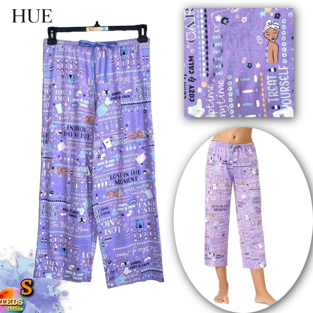HUE Damen Schlafhose Mit Vogel-Print – Bequeme Pyjamahose Mit Temp Tech