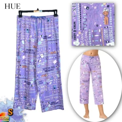 NWOT Hue Women's S Mantras Printed Capri Pajama Pants Purple - Image 1 of 4