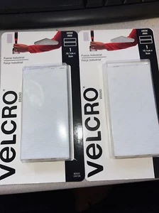 (2) Velcro Industrial Strength Sticky-Back Hook Loop Fastener Strips 4 x 2 WHITE - Picture 1 of 2