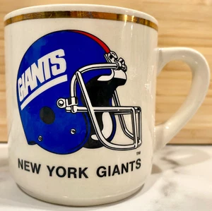 Vintage NFL New York Giants Mug – Gold-Rimmed Ceramic – Football Fan Collectible - Picture 1 of 4