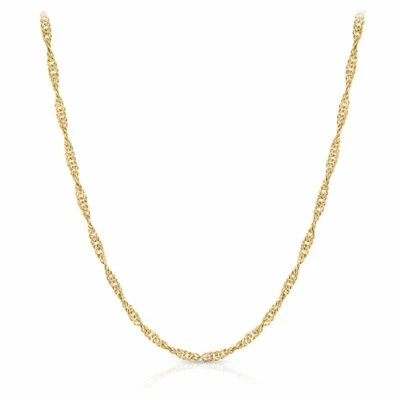 Collar de cadena de oro rosa sólido de 14k Singapur 1.00mm Tamaño 16"-24" Longitud Foto 1 de 4