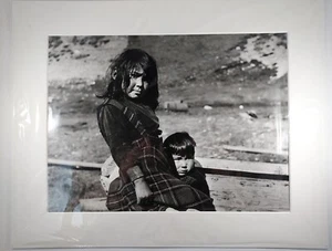 Vtg 1955 Photograph 2 Children Quassiarsuk Greenland 12.25x16 Indigenous Native - Picture 1 of 6