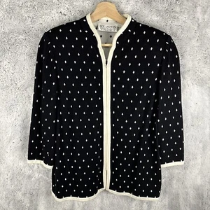 Giacca full zip a pois bianca e nera collezione St John taglia S - Foto 1 di 7