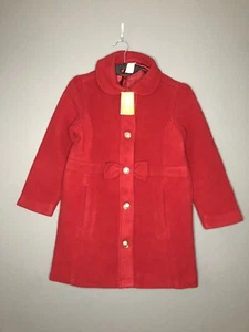 Girls Bow Melton Dressy Winter Coat Royal Christmas Red Jacket Kids Size 10 NEW - Picture 1 of 5