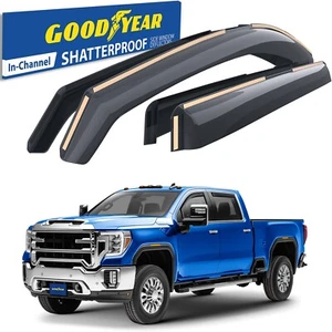 Sun Rain Visors Wind Rain Guards for 2020-2025 GMC Sierra Crew Cab 2500HD/3500HD - Picture 1 of 7