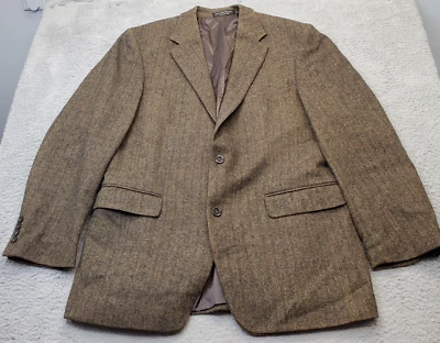 Chaqueta Blazer Gianfranco Ruffini Para Hombre Talla 42 Marrón Tweed Pecho Único 2 Botones Foto 1 de 4