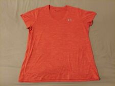 Womens Under Armour Shirt XL Orange Athletic Gym Workout