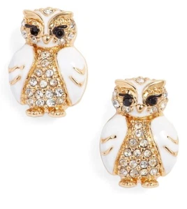 Kate Spade New York Post Earrings Star Bright Owl Studs Gold Plated New - Picture 1 of 10
