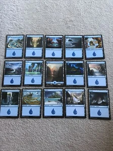 Magic The Gathering Basic Land-Island Mixed Set Of 15 Cards - Picture 1 of 1