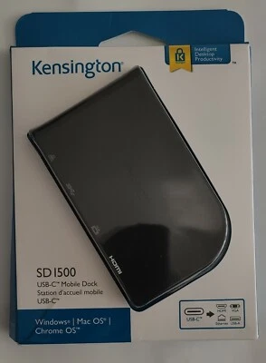 Base móvil Kensignton SD1500 USB-C, totalmente nueva negra Windows Mac OS cromado OS  Foto 1 de 4