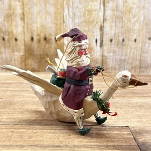 House of Hatten Christmas - RARE Red Hat Santa Riding White Goose Ornament 1996 - Picture 1 of 9