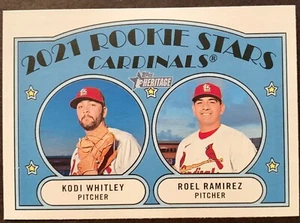2021 TOPPS HERITAGE KODI WHITLEY ROEL RAMIREZ ROOKIE STARS RC #303 CARDINALS - Picture 1 of 3