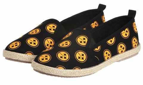 FOCO NFL Women's Pittsburgh Steelers Espadrille Canvas Shoe Cover