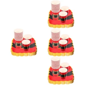 4 Sets Partyteller-Set Baby Pappteller Und Pappbecher Papierfächer - Bild 1 von 12