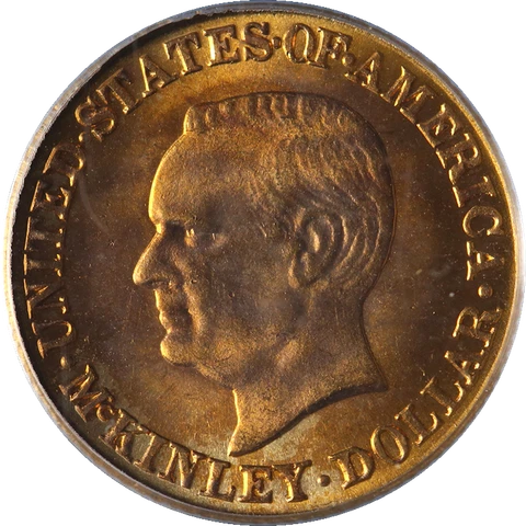 1916 McKinley Commemorative Gold $1 PCGS MS65 Blazing Gem Superb Eye Appeal Cover