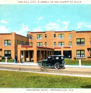 Postal de automóvil Brooksville Florida Tangerine Hotel década de 1920 - Imagen 1 de 3