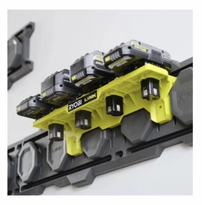 Ryobi LINK ONE+ 18V Battery Holder - Holds 4 Batteries Wall Mount Smart Storage - Image 1 of 4