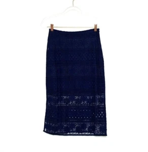 Paris Sunday Skirt Women Small Navy Blue Lace Lined NWT Sheath Pencil Illusion - Bild 1 von 4