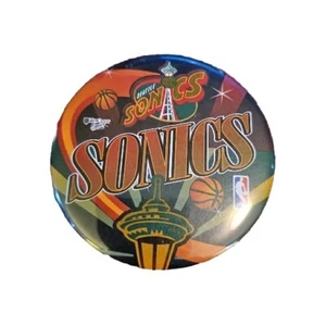 Seattle Sonics Supersonics Button Lapel Badge Pinback NBA Basketball - Picture 1 of 2