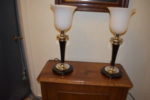 Art Deco, Tischleuchten, Paar, Metall, Mazda  Frankreich - Bild 1 von 5