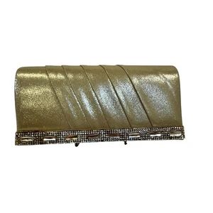 Pochette/sera/cocktail elegante oro scintillante strass accento con catena opzionale - Foto 1 di 7
