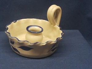 Williamsburg Pottery Factory 2004 Candle Holder Salt Glazed NICE  - Picture 1 of 4