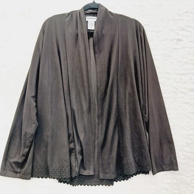 Куртка открытый кардиган размер M коричневый зубчатый кружева отверстие романтический мягкий девочка шик - Изображение 1 из 4