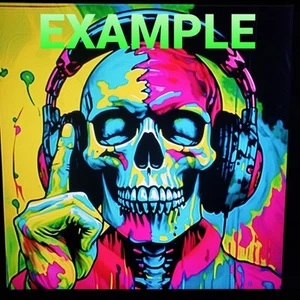 Skull Sticker Skull Wearing Headphones Art Creative Decal - Picture 1 of 5