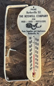 Metall Außen Wandhalterung Thermometer Werbung Boswell Feed, Burkeville, Va - Bild 1 von 10