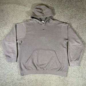 Felpa con cappuccio vintage Nike Center Swoosh marrone talpa etichetta bianca taglia L Travis Scott - Foto 1 di 16