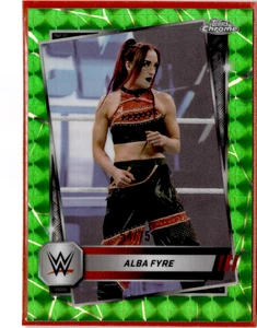 2025 Topps Chrome WWE - Alba Fyre #88 Neon Green Geometric Refractor /75 - Picture 1 of 1