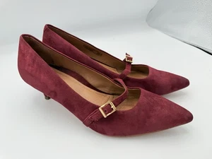 Vionic Minnie Wildleder Pfennigabsatz Pumps burgunderrot Vamp Goth Größe 8,5 1632 - Bild 1 von 16